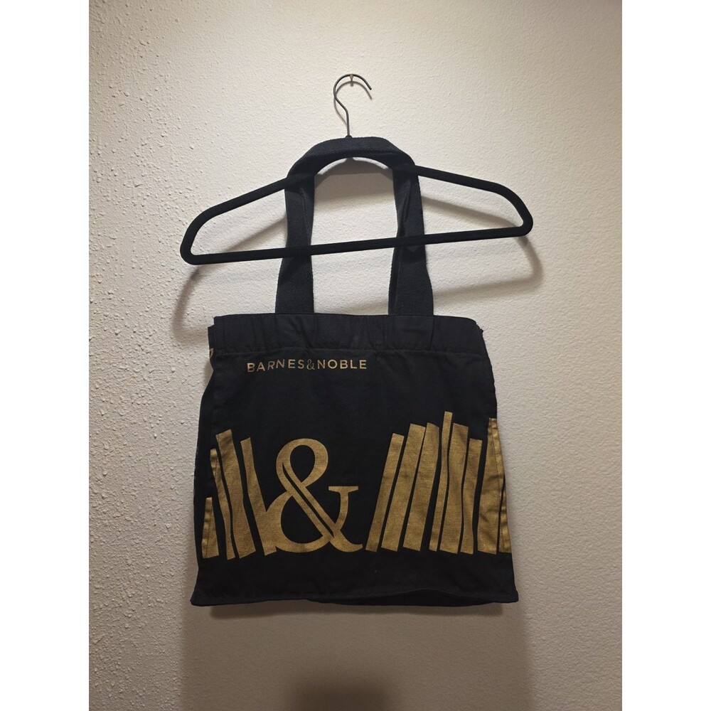 Barnes And Noble Black & Gold Tote Bag Canvas 100% Cotton Organic